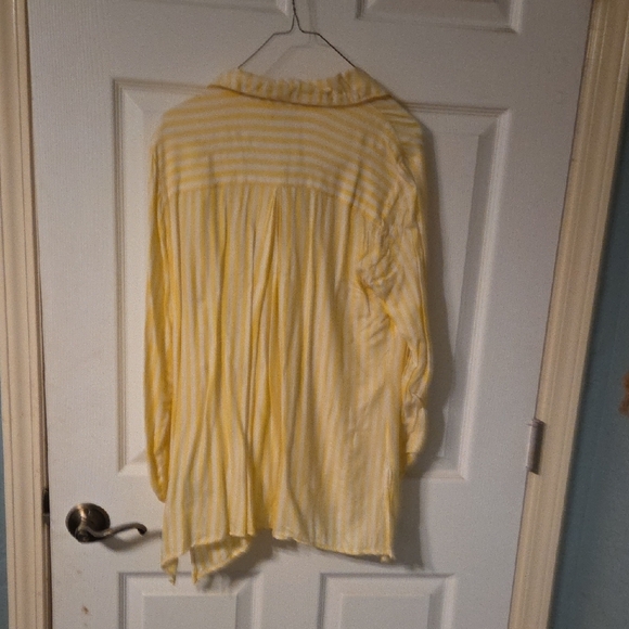 Ruby Rd. Yellow Striped Blouse - Picture 3 of 5
